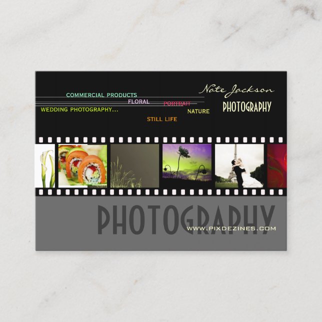 DIY Mini Portfolio, photos template Business Card (Front)