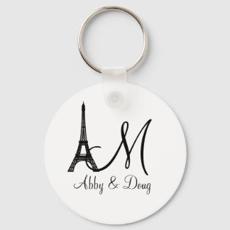 DIY Monogram Eiffel tower design Keychain