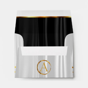 DIY Monogram Lined Black Satin & White Satin Envelopes