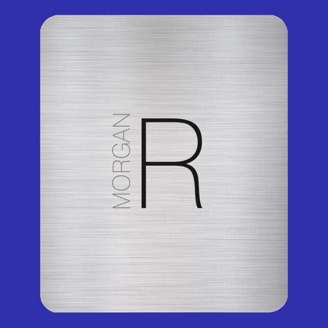 DIY Monogram Name, Black Grey, Brushed Silver, Vs4 Mouse Pad (Creator Uploaded)