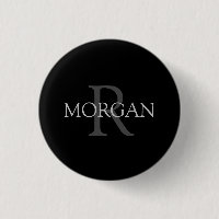 DIY Monogram & Name Classic Black Design Grey Text