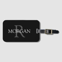 DIY Monogram & Name, Classic Black with Grey Text