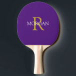 DIY Monogram & Name Gold & White, Royal Purple Ping Pong Paddle<br><div class="desc">Personalize with your Monogram and Name In Gold and White Text. This simple Classic Royal Purple Design can also be used to promote your Company Name.</div>