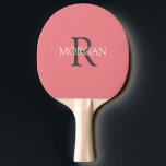 DIY Monogram & Name, Grey & White Text, Coral Ping Pong Paddle<br><div class="desc">Personalize with your Monogram and Name In Grey and White text. This simple Classic Coral Design can also be used to promote your Company Name.</div>