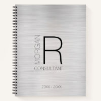 DIY Monogram Name Profession Date, Blk Grey Silver