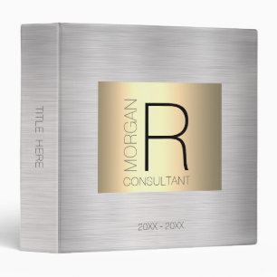 DIY Monogram Name Profession Date Yel. Gold Silver Binder