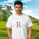DIY Monogram & Name, Trendy Design with Grey Text T-Shirt<br><div class="desc">Personalize with your Monogram and Name In Grey Text. This simple Classic Design can also be used to promote your Company Name.</div>
