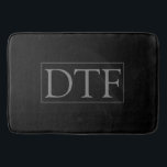 DIY Monogram or Name, Classic Black with Grey Text Bath Mat<br><div class="desc">Personalize with your Monogram or Name In Grey Text in Grey Box. This simple Classic Black Design is sure to get attention.</div>