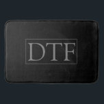 DIY Monogram or Name, Classic Black with Grey Text Bath Mat<br><div class="desc">Personalize with your Monogram or Name In Grey Text in Grey Box. This simple Classic Black Design is sure to get attention.</div>