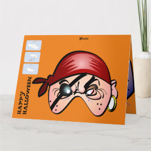DIY Monster Paper Mask Halloween XL Card - Pirate