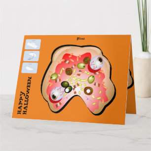 DIY Monster Paper Mask Halloween XL Card Pizza