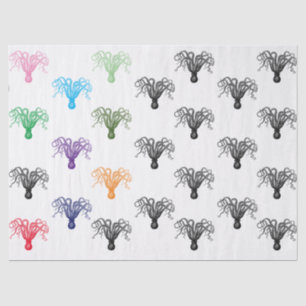 DIY MultiColor Vintage Stylized Octopus Drawing #8 Tissue Paper