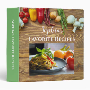 DIY Name, 3 Photos, Favourite Recipes, Green Binder