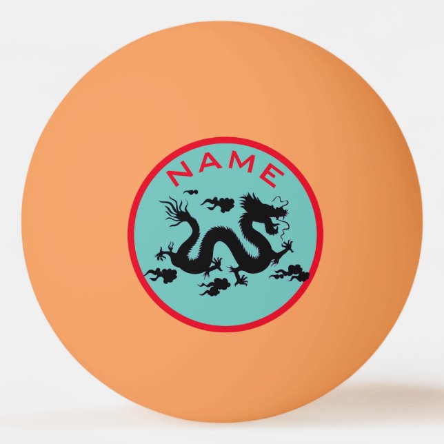 DIY NAME PING PONG BALL WITH DRAGON INSIGNIA (Front)