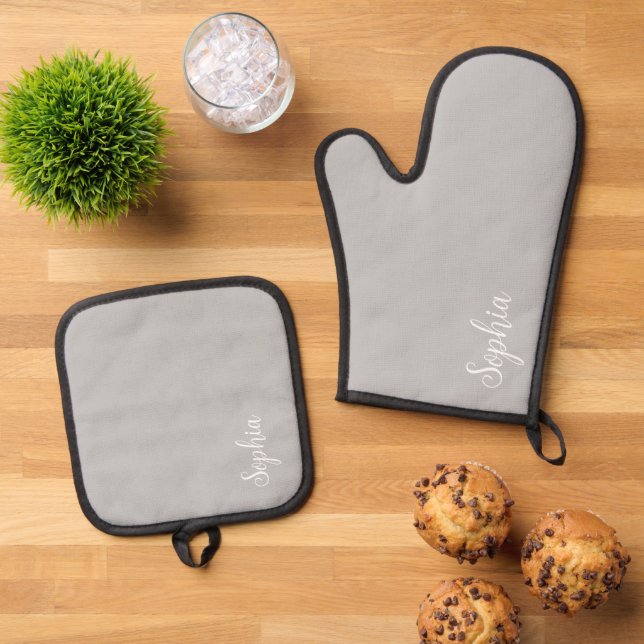 DIY Oven Mitt Set | Custom Text, Name, Colour (Top Down)