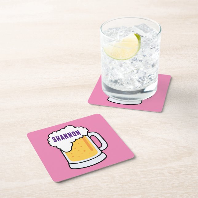 DIY! Paper Coasters Beer - Square - Custom (Insitu)
