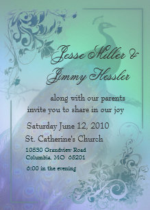 Purple Peacock Theme Wedding Invitations Announcements Zazzle Ca