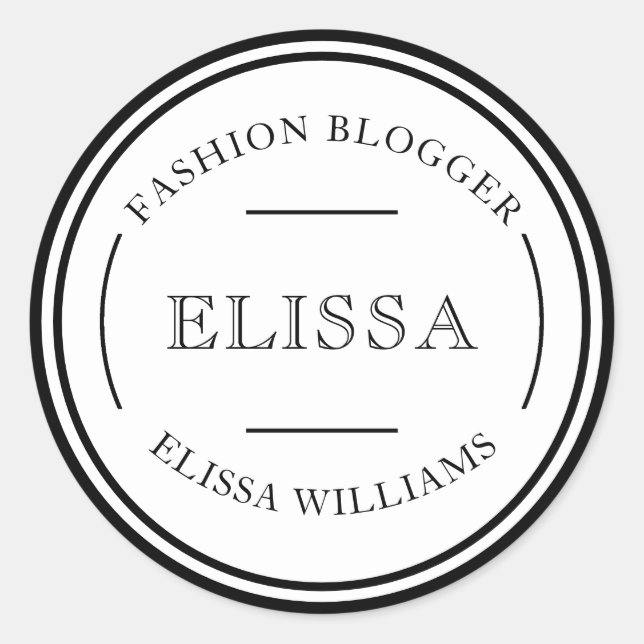 DIY PERSONAL or BUSINESS LOGO DESIGN  Classic Round Sticker (Front)