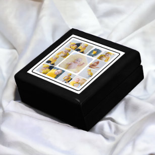 DIY Personalized 13 Photo Collage Template Gift Box