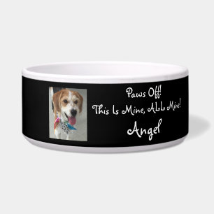 DIY Pet Name, Photo, Message “Paws off!" Black