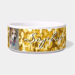 DIY Pet's Name & Photo, Glowing Gold Sequins