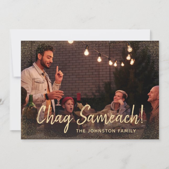 DIY Photo Happy Feast Chag Sameach Greeting Holiday Card (Front)