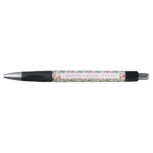 DIY Pink Floral Wedding Favour Personalized Pen