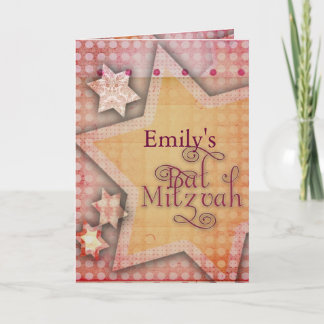 DIY Polka Dot Colourful Bat Mitzvah design Card