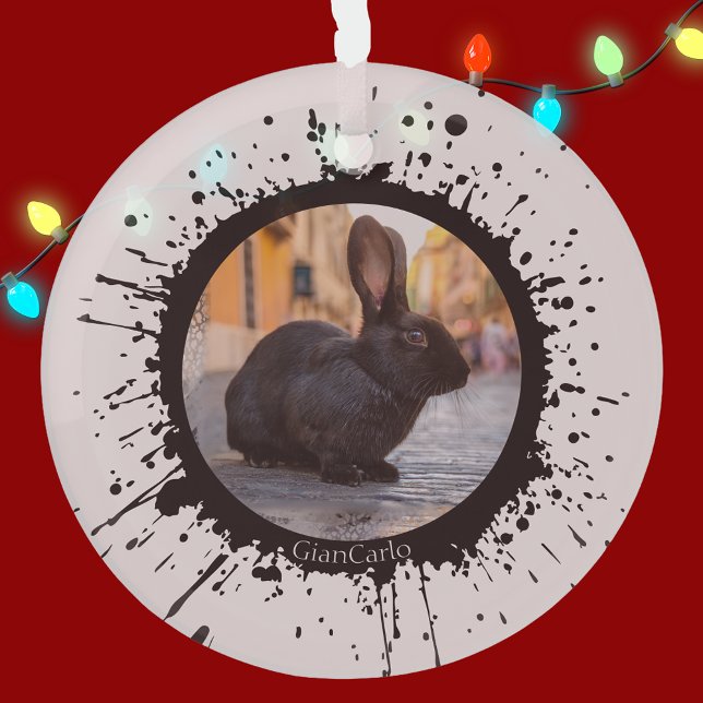 DIY Rabbit on Italy Christmas  Glass Ornament (Creator Uploaded)