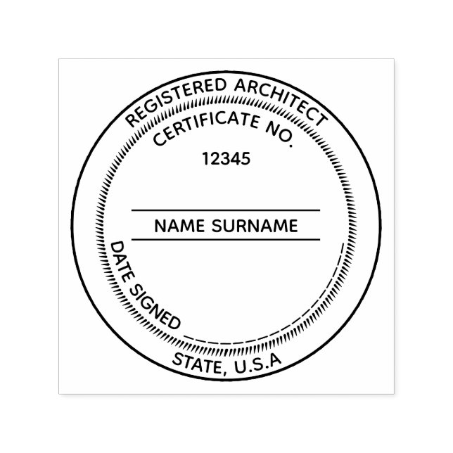DIY Registered Architect LLC seal CUSTOM Self-inking Stamp (Design)