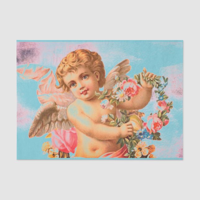 DIY RETRO ANGEL TISSUE PAPER Valentine's Day (Front)