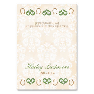 DIY Shamrock and Hearts Horseshoe Tent Place Card