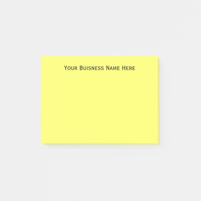 DIY Simple Personalized Business Name Custom Colou Post-it Notes (Front)