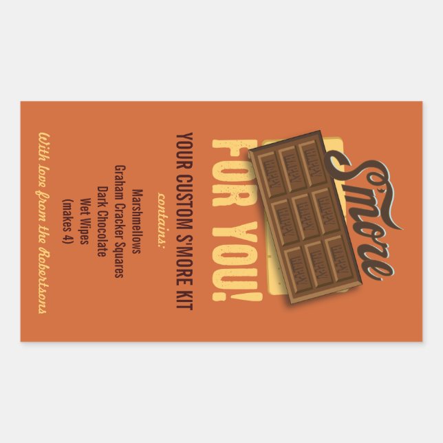 DIY Smores Kit Gift Label for Campers & Campfires (Front)