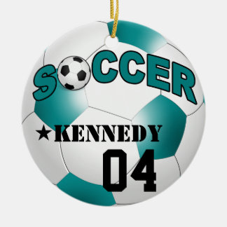 DIY Soccer Ball CHOOSE YOUR BACKGROUND COLOR Ceramic Ornament