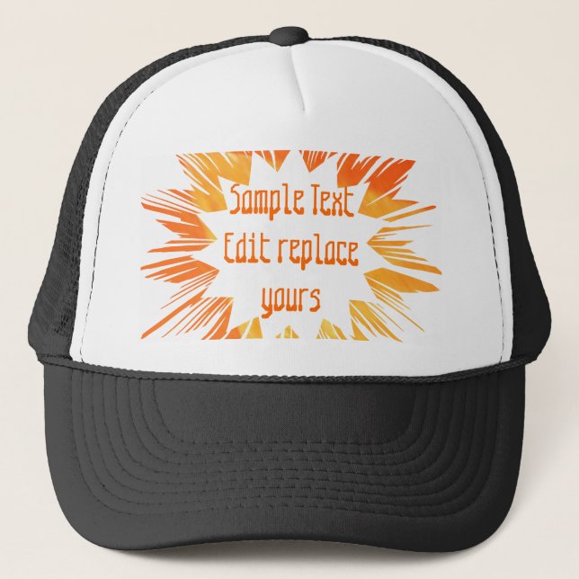 DIY Template: Edit Text Message Greeting Blessing Trucker Hat (Front)