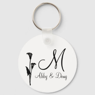 DIY Tulip logo with monogram Keychain