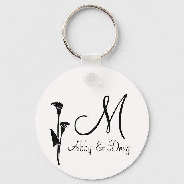 DIY Tulip logo with monogram Keychain (Front)