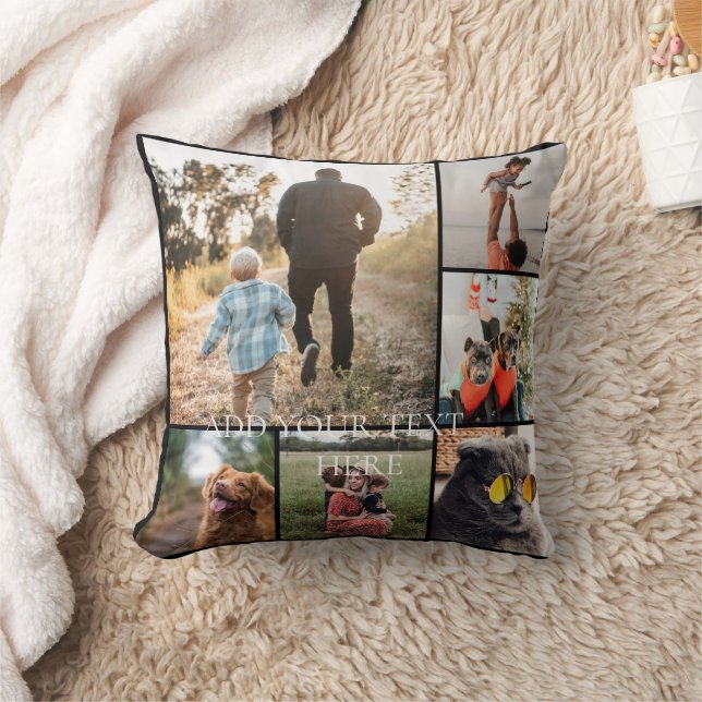 DIY Two-Sided Family Photo Collage Pillow 6 Photos (Blanket)