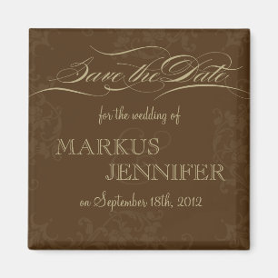 DIY Vintage Chocolate & Cocoa Save the Date Magnet