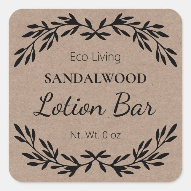 DIY Vintage Lotion Bar Kraft Labels (Front)