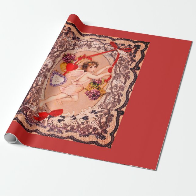 DIY VINTAGE VALENTINE Wrapping Paper (Unrolled)