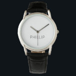 DIY Watch | Custom Name, Colour, Text<br><div class="desc">Are you a Do It Yourselfer? Now you can make your own personalized eWatch wrist watch with our easy to use DIY templates. Add a name. Initials. A monogram. A photo. A logo or other image. This watch is featured in white with black text, but you can choose your own...</div>
