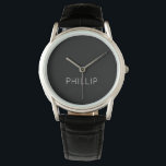 DIY Watch | Custom Name, Colour, Text<br><div class="desc">Are you a Do It Yourselfer? Now you can make your own personalized eWatch wrist watch with our easy to use DIY templates. Add a name. Initials. A monogram. A photo. A logo or other image. This watch is featured in black with white text, but you can choose your own...</div>