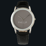 DIY Watch | Custom Name, Colour, Text<br><div class="desc">Are you a Do It Yourselfer? Now you can make your own personalized eWatch wrist watch with our easy to use DIY templates. Add a name. Initials. A monogram. A photo. A logo or other image. This watch is featured in Taupe with white text, but you can choose your own...</div>