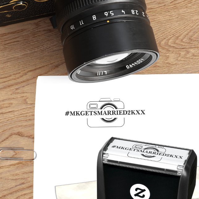 DIY Wedding Hashtag Camera Icon Self-inking Stamp (Add your wedding hashtag and get stamp happy!)