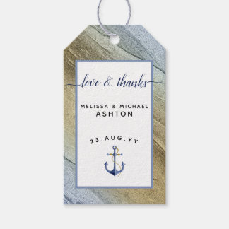 #DIY #Wedding #Nautical Blue & Gold #Anchor Favour Gift Tags