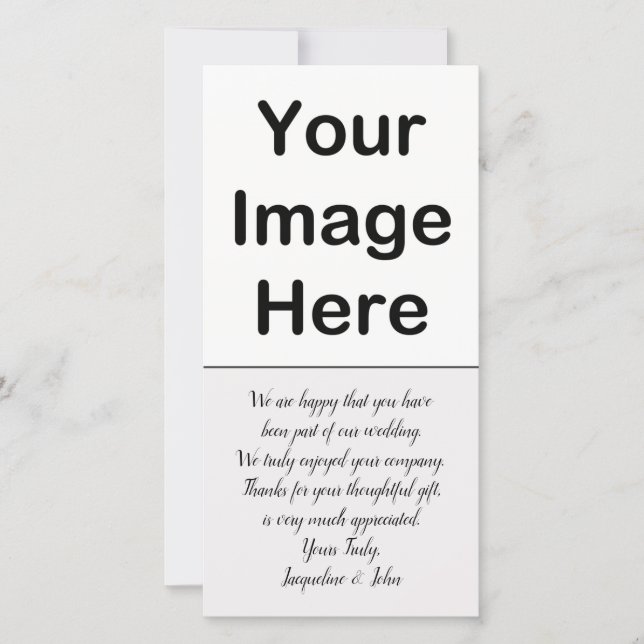 DIY - Wedding Thank You Photo Insert Card (Front)