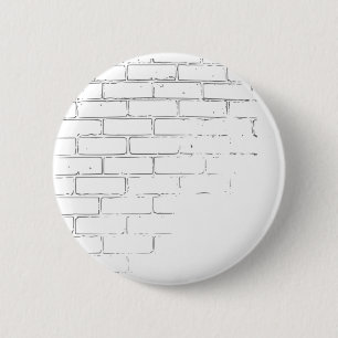 DIY White Brick Wall to write Graffiti 2 Inch Round Button