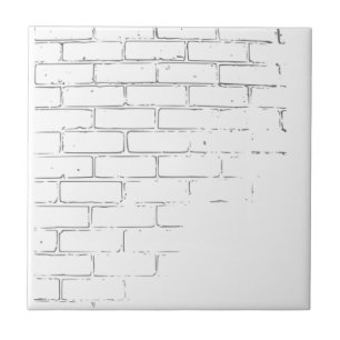 DIY White Brick Wall to write Graffiti Tile